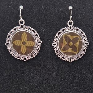 Upcycled Louis Vuitton Earrings In The Color Silver